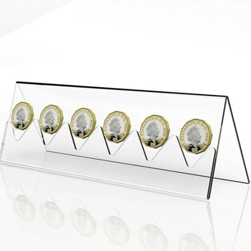 6slot Clear Acrylic Coin Display Rack Commemorative Coins Collection