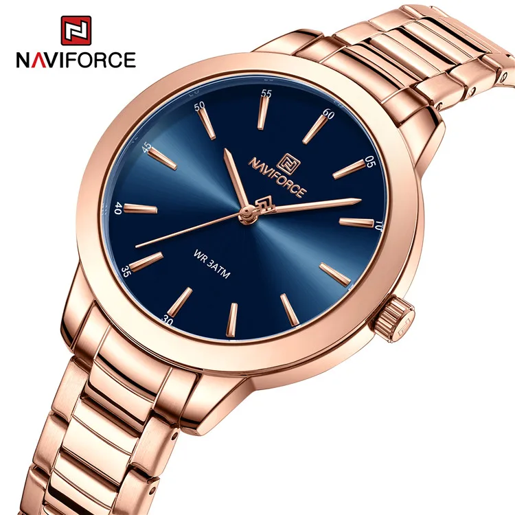 NAVIFORCE 5025 RGBE watch for women Quartz 30M waterproof Stainless Steel Strap Custom Logo Lady Wrist Watches Reloj Alibaba