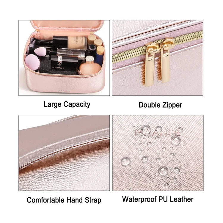 Custom Luxury Cosmetic Kit Pu Leather Shopping Nail Makeup Brush Case ...