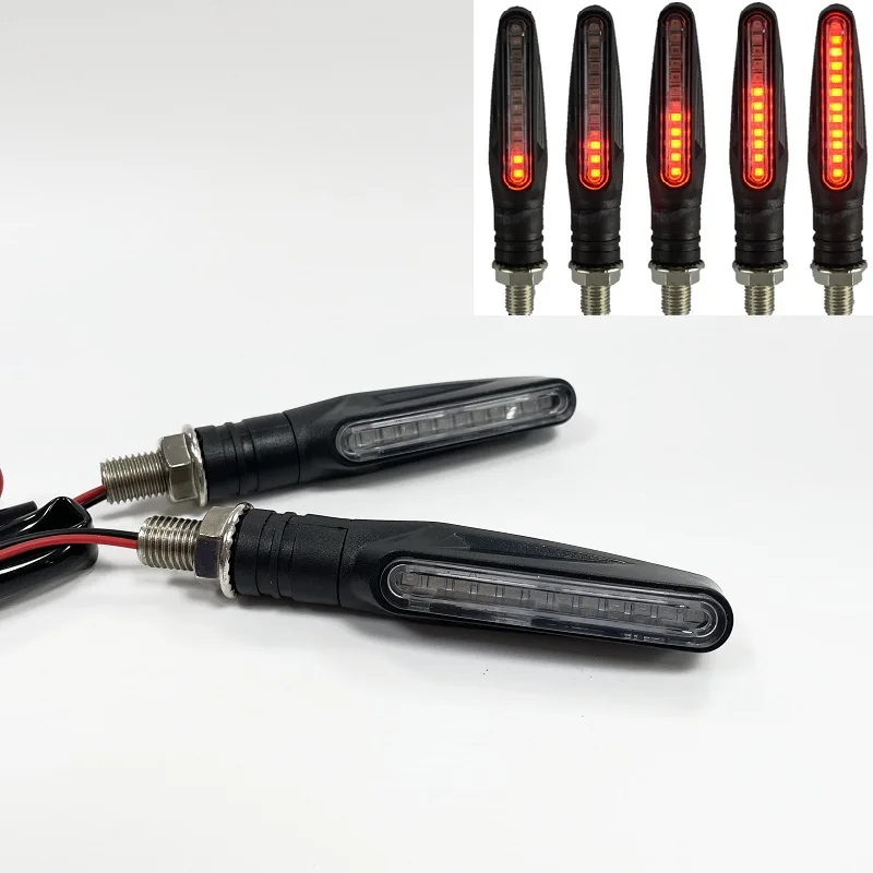 Motorcycle Led Turn Signals Directional Indicators Flashing Rear Tail Brake Flasher Light Stop