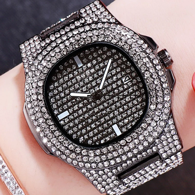 Yw32 Custom Luxury Diamond Watch Full Stone Quartz Men