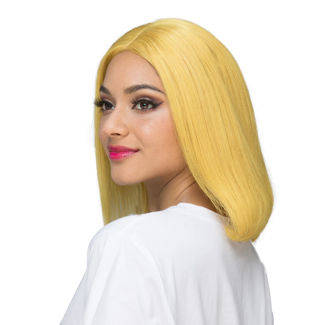 Pelucas de cabello humano Bob de color amarillo real de jengibre de Lsy Hair, pelucas de cabello humano virgen con frente de encaje corto recto sin cola para la venta .jpg