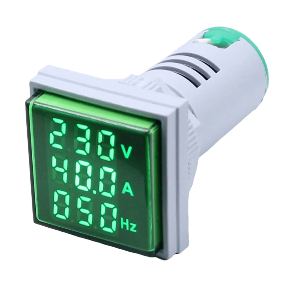 22mm Ce Led Square Mini Crystal Membrane Digital Display Hz Hertz Frequency Meter Indicator Lamp Measuring Range 0-99hz Freq