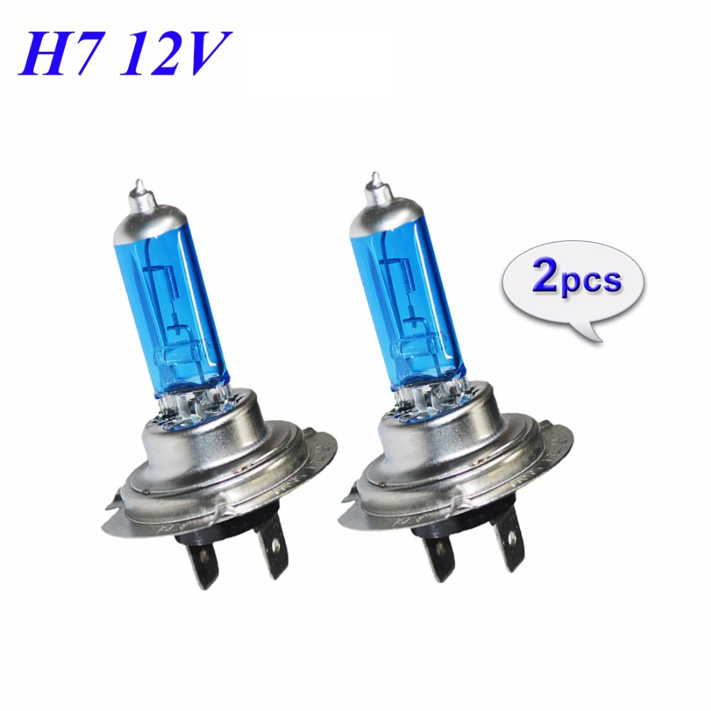 2pcs H7 100W 12V Super Bright White Fog Lights Halogen Bulb High Power Car Headlights Lamp Car Light Source parking