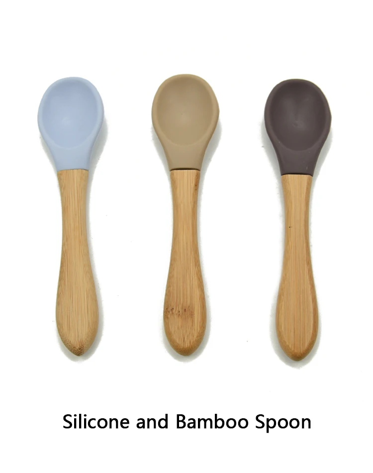 silicone spoons with wooden handles
