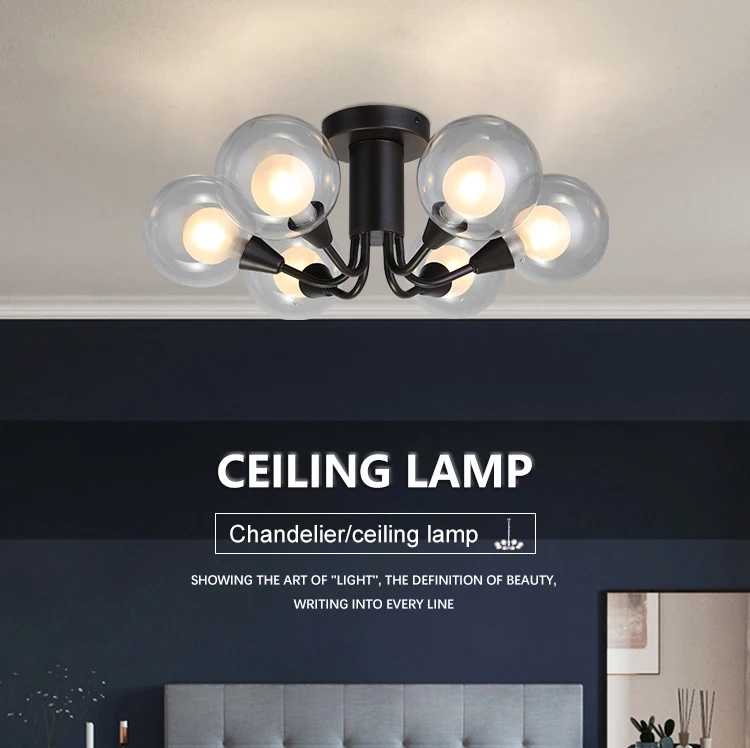 Modern Indoor Antique Decoration Home Decorative Round Ball LED Ceiling Lamp
