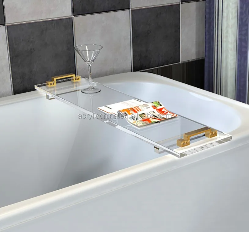 clear bathtub tray