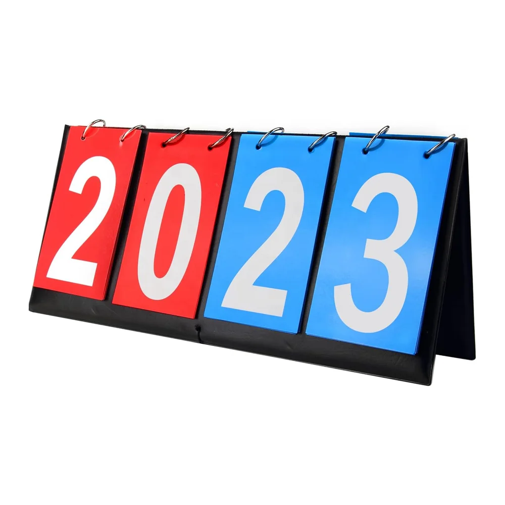 Lxwyq 4-Digit Scoreboard Scores 1-99, Portable Tabletop Flip Scorekeeper Score Flipper For Volleyball Basketball Table Tennis Any
