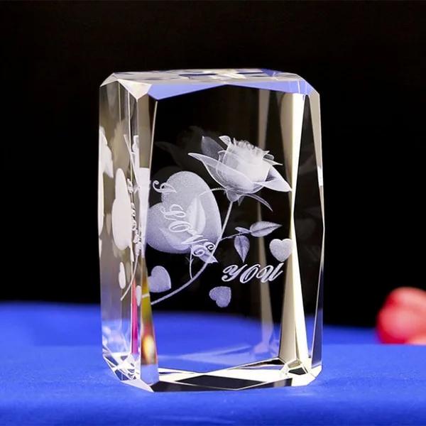 product wholesale customize rose flowers 3d laser crystal wedding favors-27