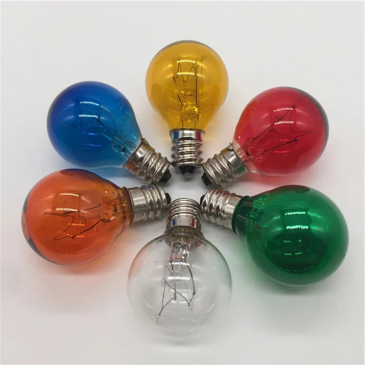 Colorful vintage decorative edison G45 G40 incandescent bulbs 10W 15W round ball lamp E12 E14 Small Globe Tungsten Filament Bulb