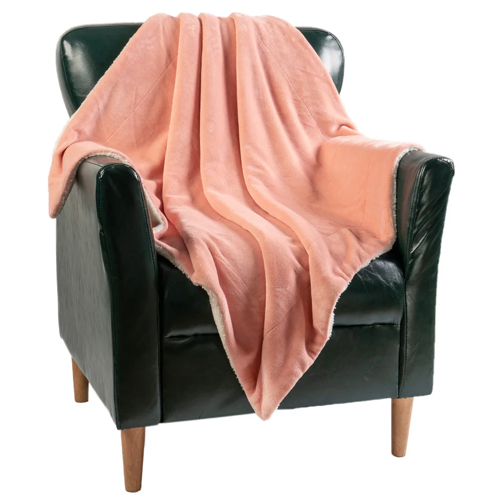 Queen Size Pink Extra Large Bed Fleece Blankets Super Soft Fluffy Warm
