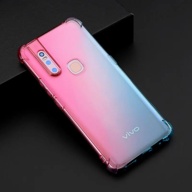 Ultra Thin Slim Smooth Gradient Plating Crystal Clear Tpu Phone Cases