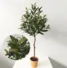 Olive Tree Plant w/Black Fruits Small Artificial Silk Olive Tree In Pot Indoor Houseplant