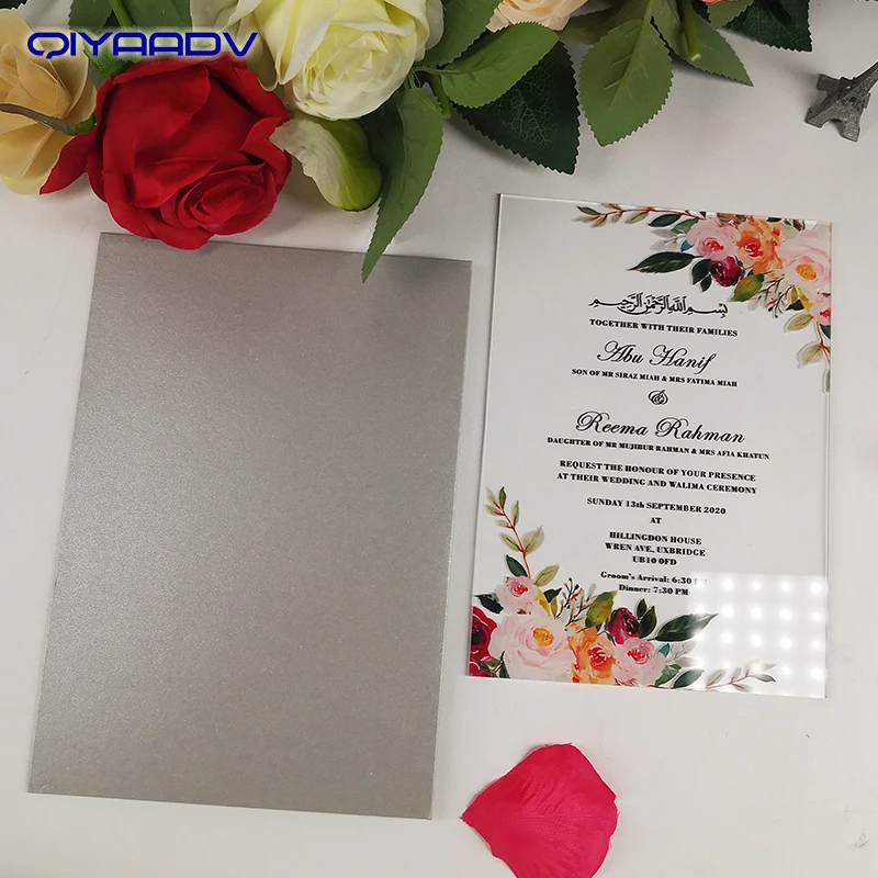 Transparent Acrylic Wedding Invitation Acrylic Invites White Ink Acrylic Invitation Card With