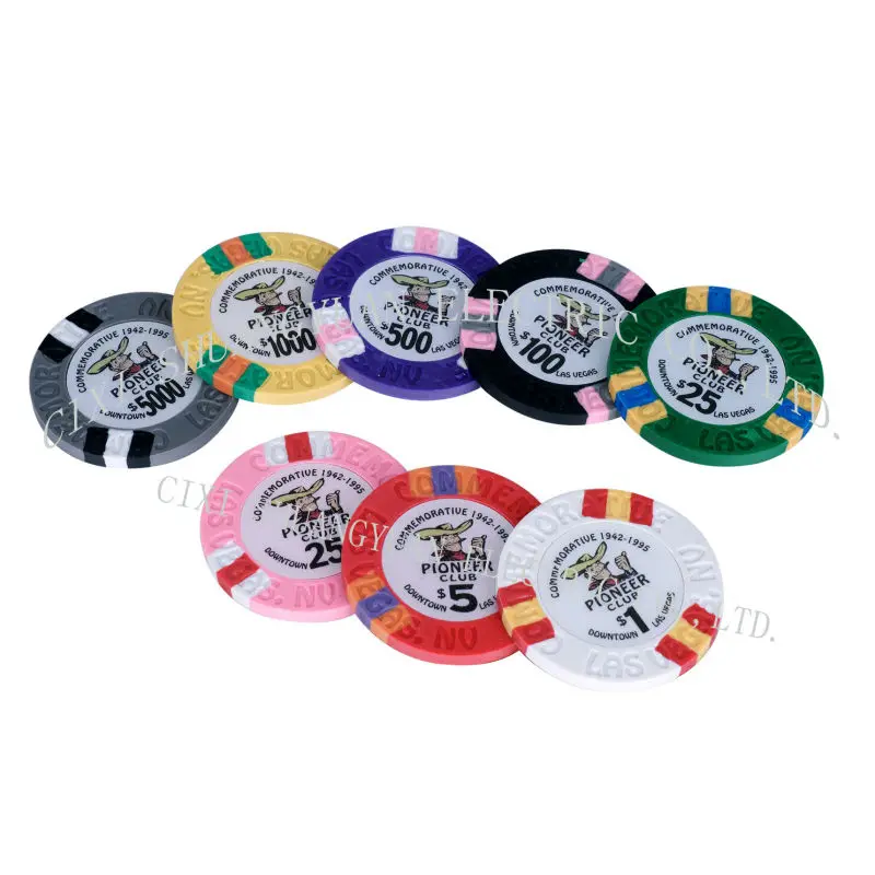 9.5g Pure Clay Las Vegas Pioneer Club Commemorative Poker Chip Buy