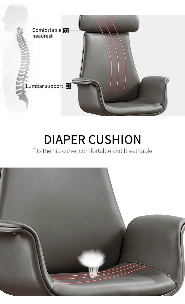 Leather Office Chair Black Executive Executif Luxury