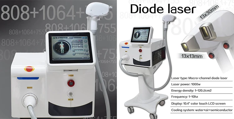 3 Wavelength Portable 755 808 1064 Diode Laser Beauty Machine for Hair Removal