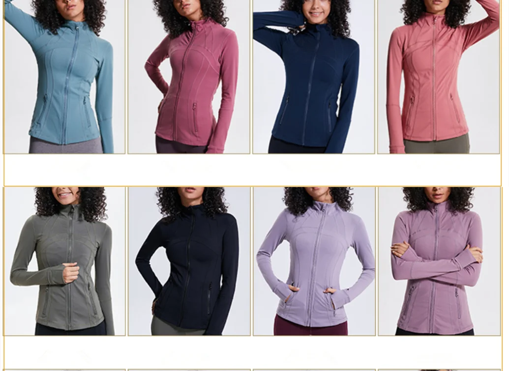 批发健身健身房顶级尼龙弹性瑜伽跑步运动套装女士夹克女装