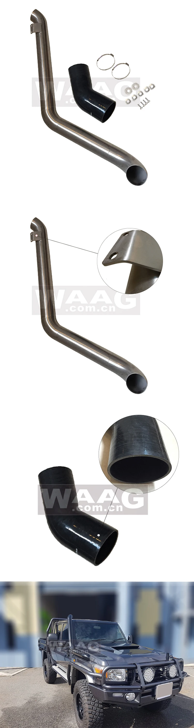 Stainless Steel Off Road Snorkel Kit For Land Cruiser Lc79 Series 4x4