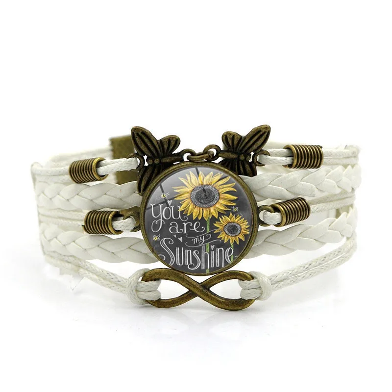 you are my sunshine leather bracelet