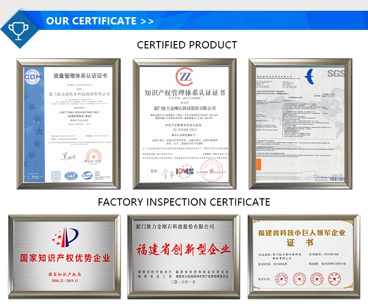 certifications of z-lion diamond tools group