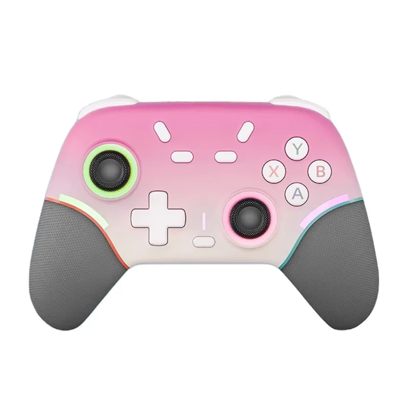 High-resolution photo of a customized game controller with exposed Hall Effect thumbsticks and four back paddles