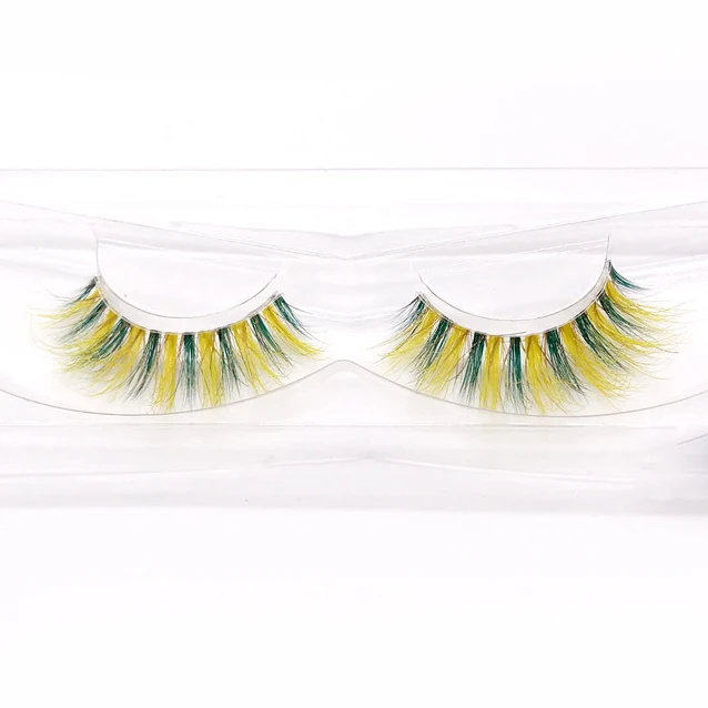 Wholesale high quality colored false stage eyelash private label crazy mink eyelashes