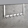 The Door Towel Rack with 6 Coat Hooks for Hanging,Metal Towel Hanger