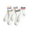 Japanese new fashion two lines striped cotton school women socks