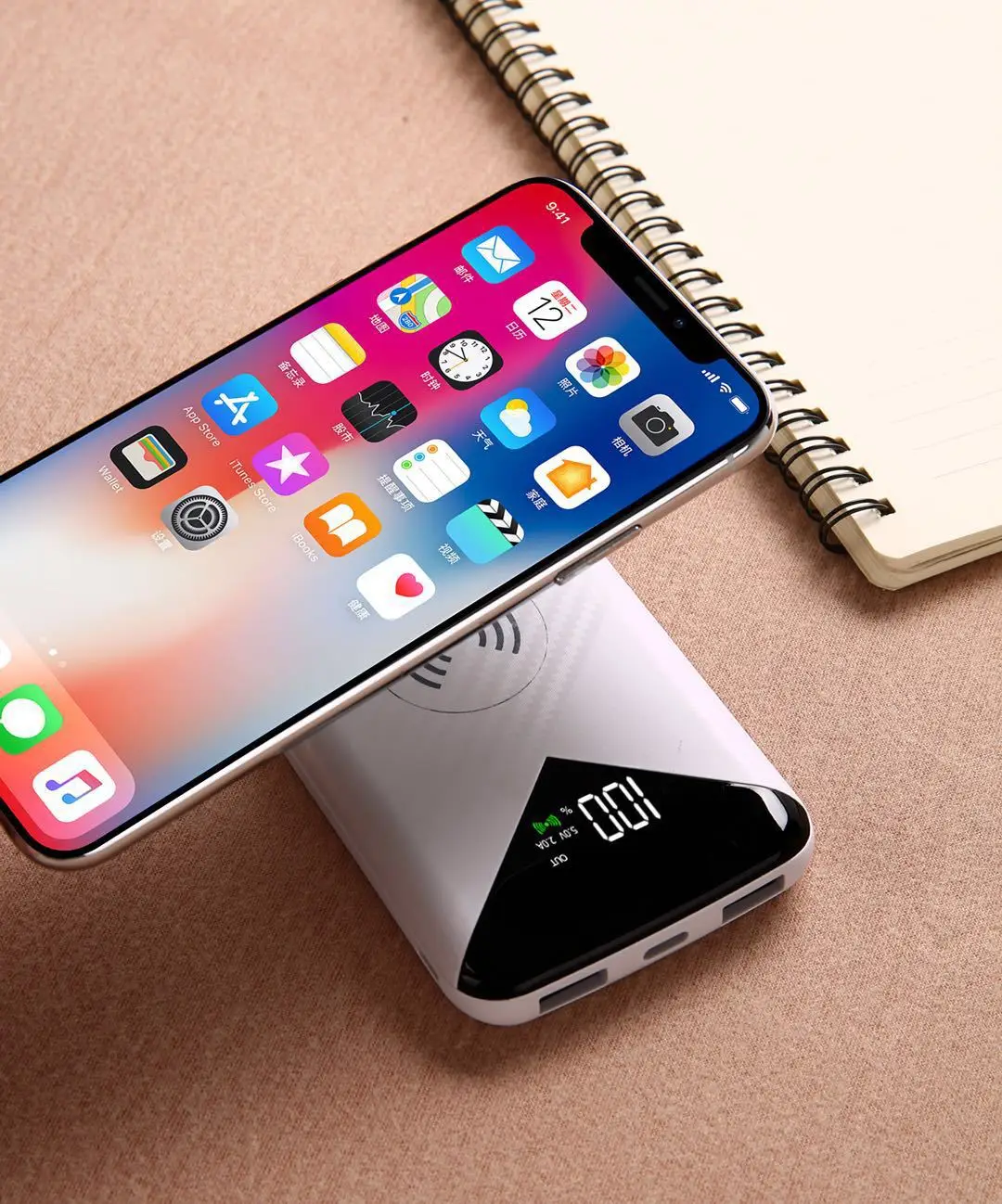 10000 mah Power Bank External Battery Bank Built-in Wireless Charger Powerbank Portable QI Wireless Charger for Samsung - ANKUX.COM