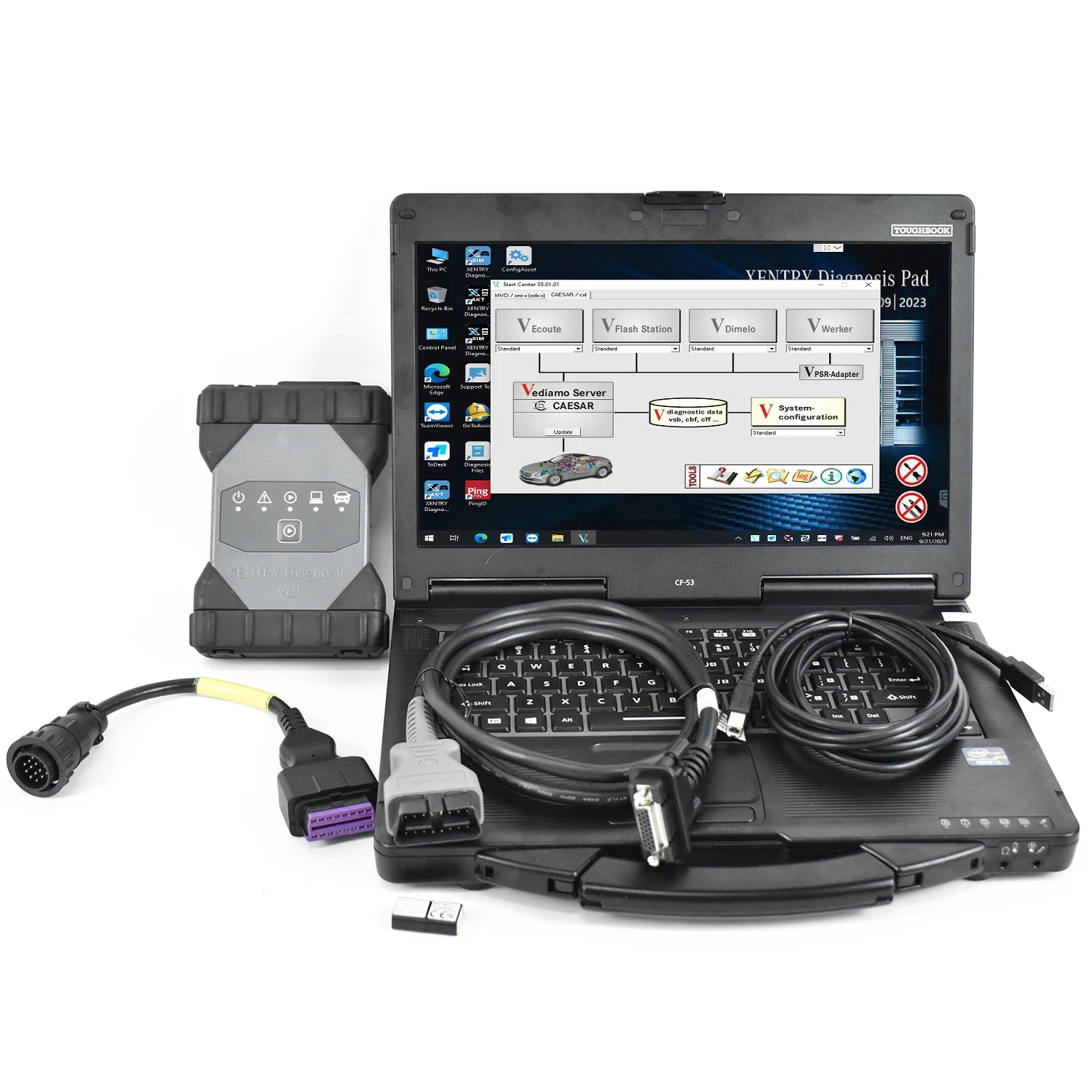New C6 Xentry VCI + CF53 Laptop for Mercedes-Benz Cars & Trucks 