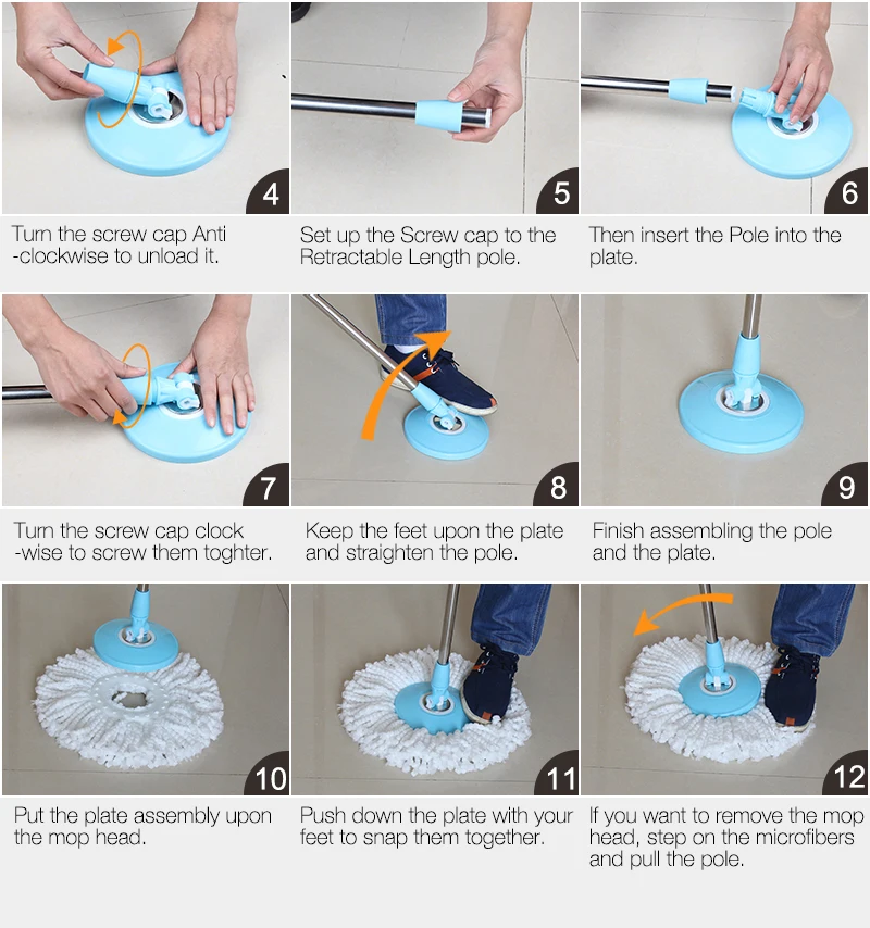 2020 Innovative Cleaning Mop Factory Price Walkable Spin Mop 360 With Pedal