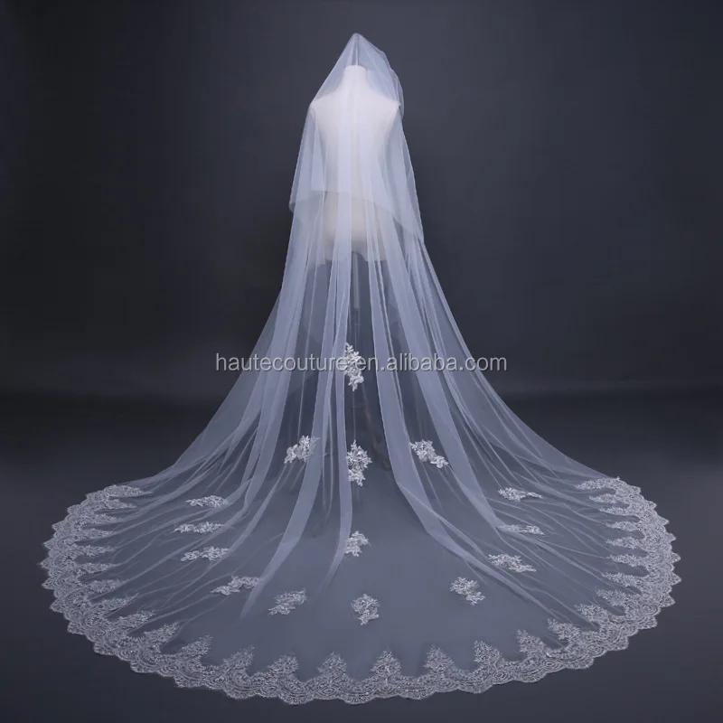 beaded lace wedding veils