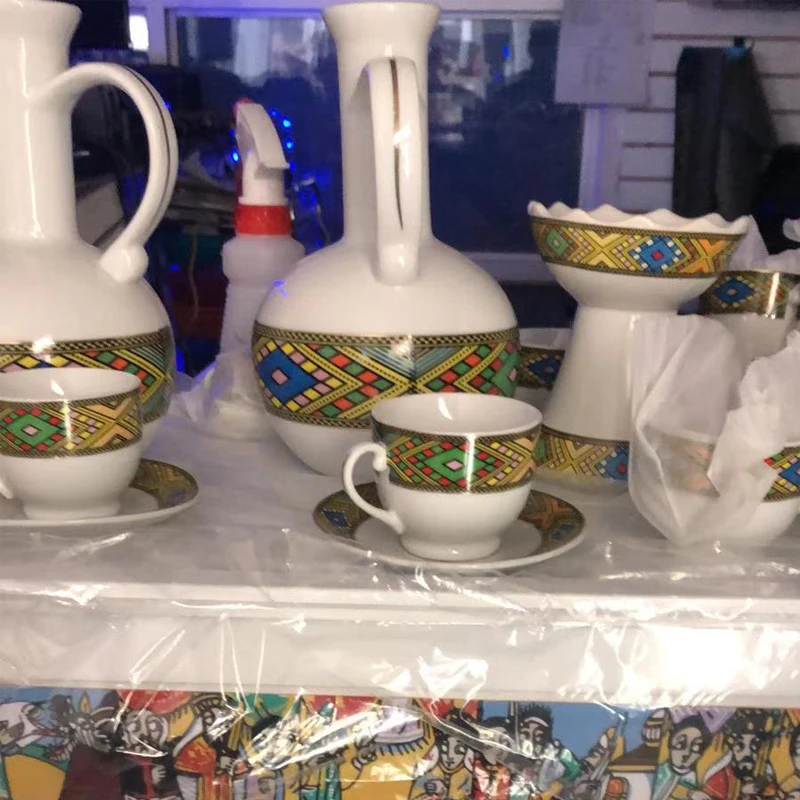 Traditional Ethiopian Fine Art Queen Sheba Tea Set Coffee Cup Set For ...