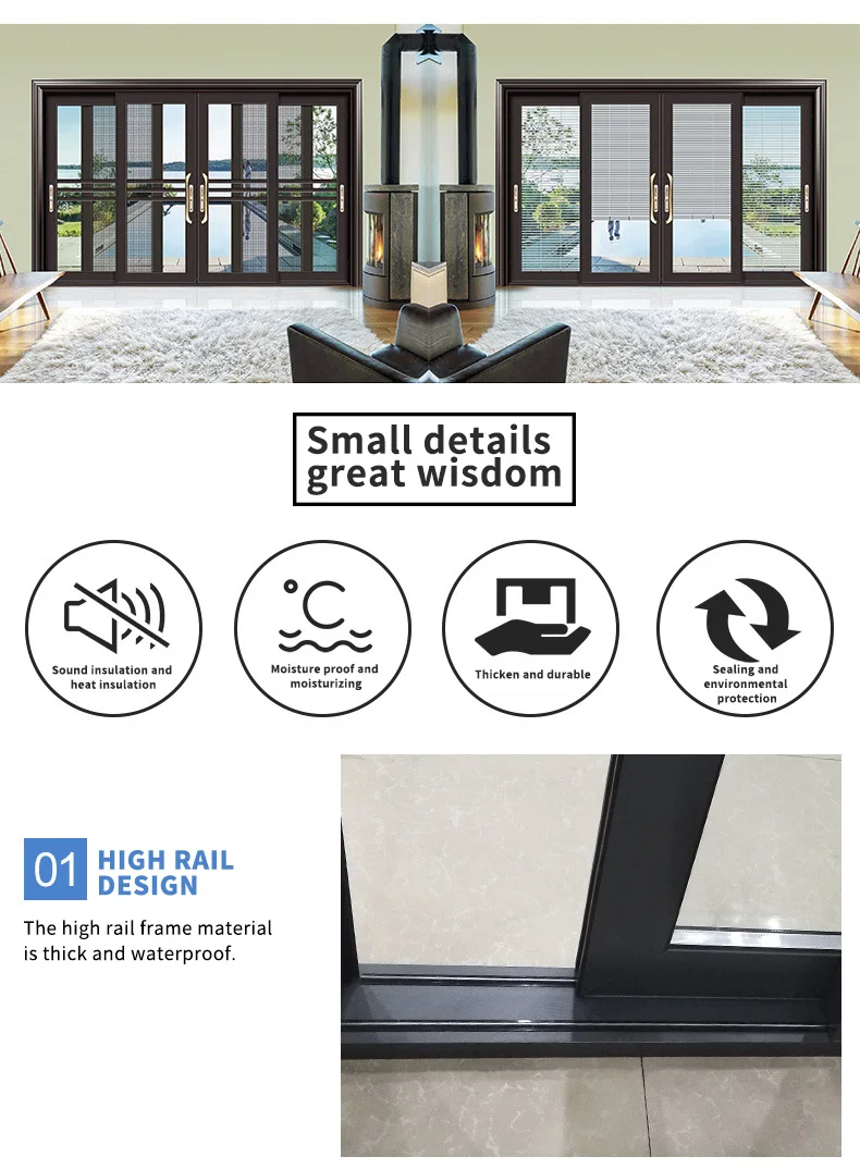 Manufacturer of custom Large Sliding Glass Doors frame glass sliding door hardware interior glass door for bedroom