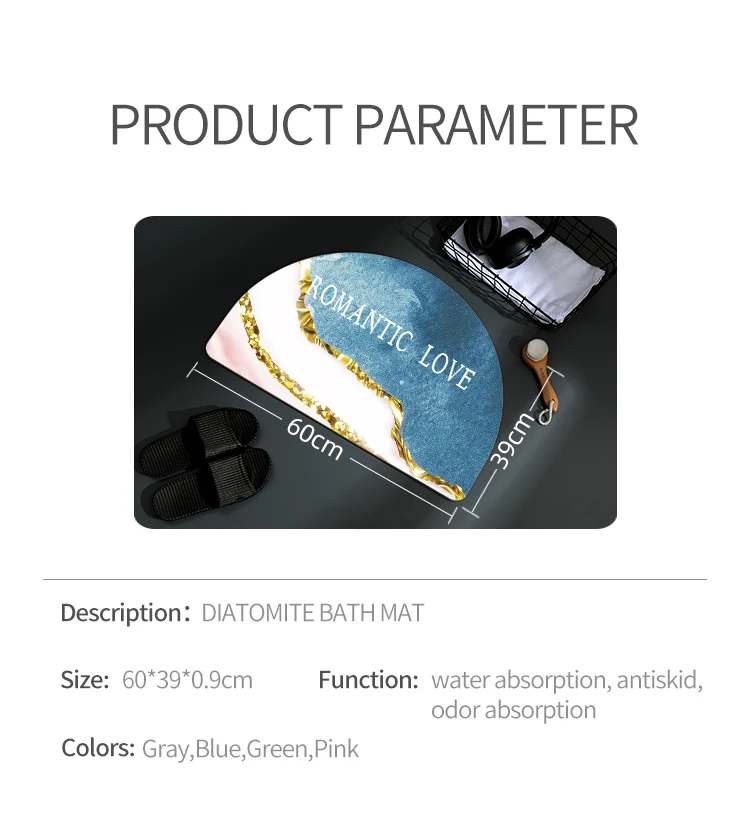 half round diatomite bath mat high-grade mat as a gift