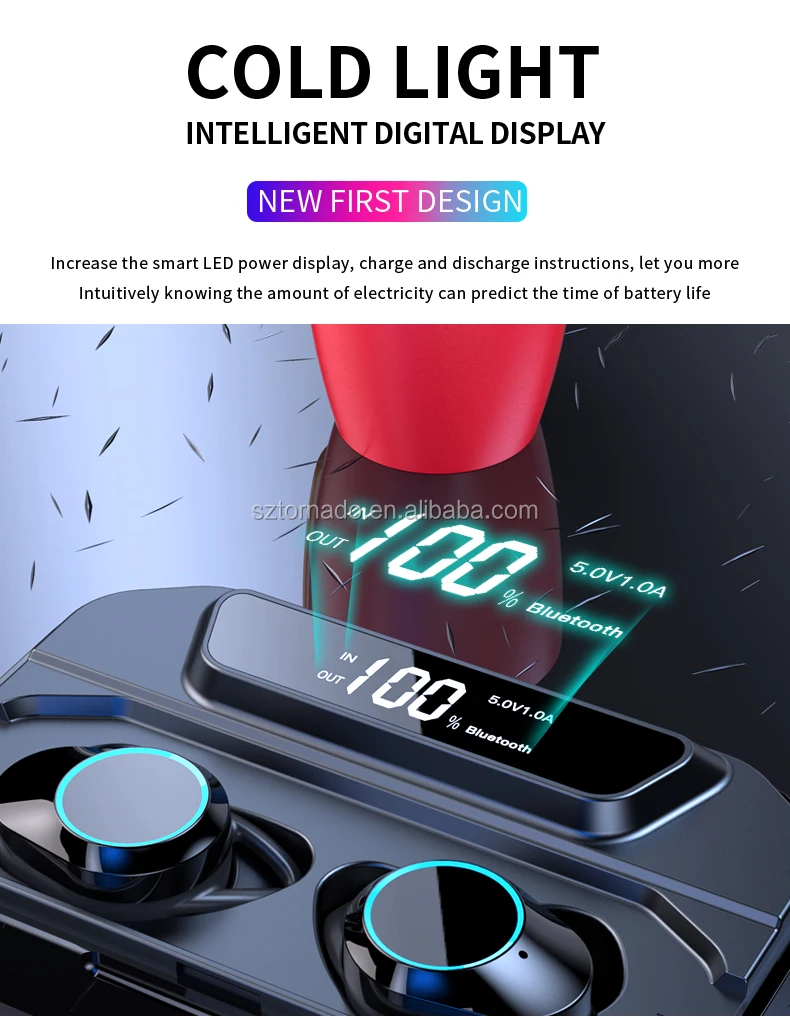 Tindeala 3300mAh Type-c PowerBank LED Display IPX7 Waterproof Touch In-Ear Earbuds TWS 5.0 Bluetooth Stereo Wireless Earphone - ANKUX.COM