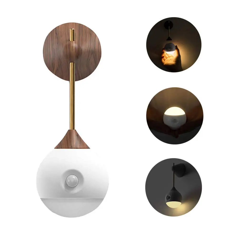 Motion Sensor Sunny Night Light Warm White LED Stick-On Wall light with Auto Dusk to Dawn Sensor Bedside Lamp For Breastfeeding