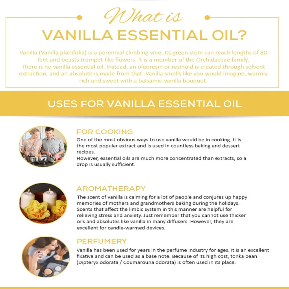 Pure Natural Vanilla Essential Oil For Candles Vanilla Fragrance Oil