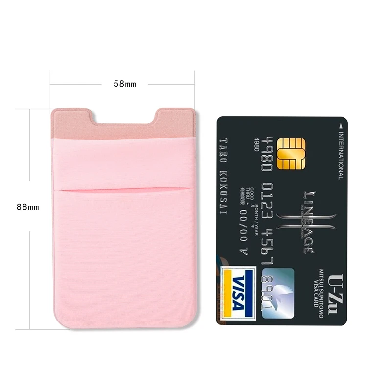 Pocket phone card holder sticker