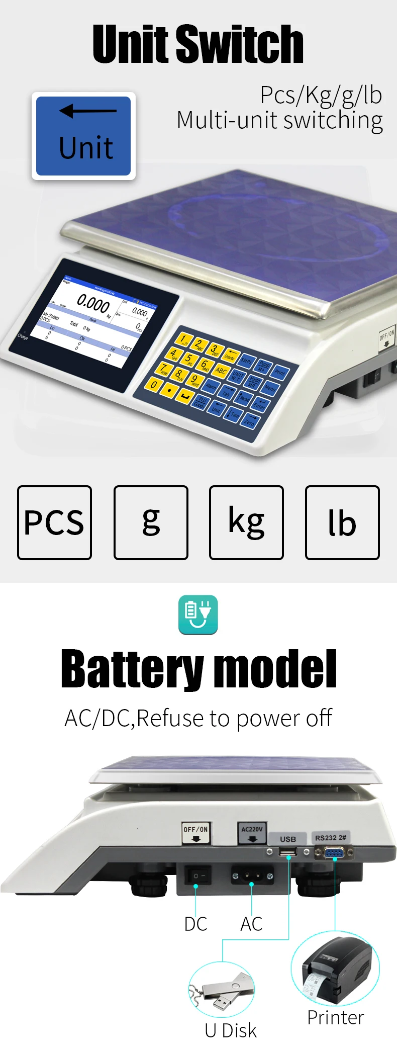 30kg 1g Accuracy Digital Scale High Precision Electronic Smart Scale