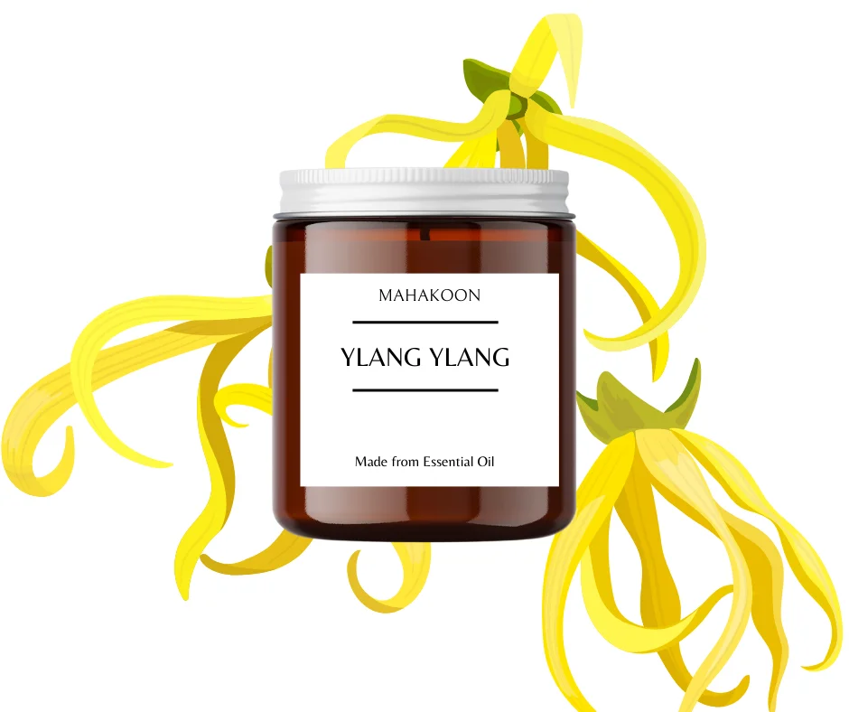 Ylang Ylang Aroma Candle With Essential Oil 100 Grams Customized Luxury