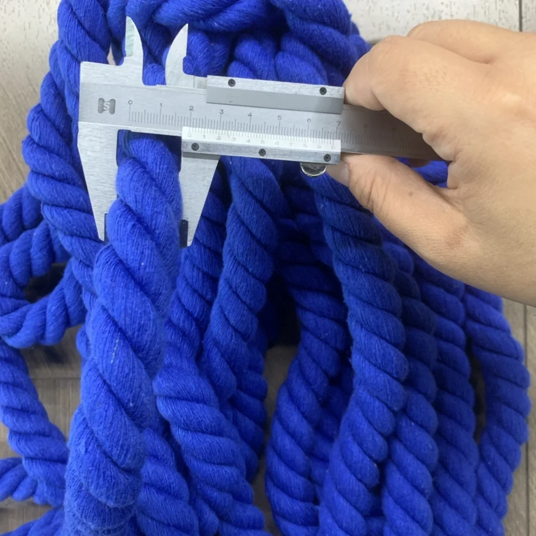 Custom Colors 20mm Round Thick Rope 3-strand Twisted Cotton Chunky Rope ...