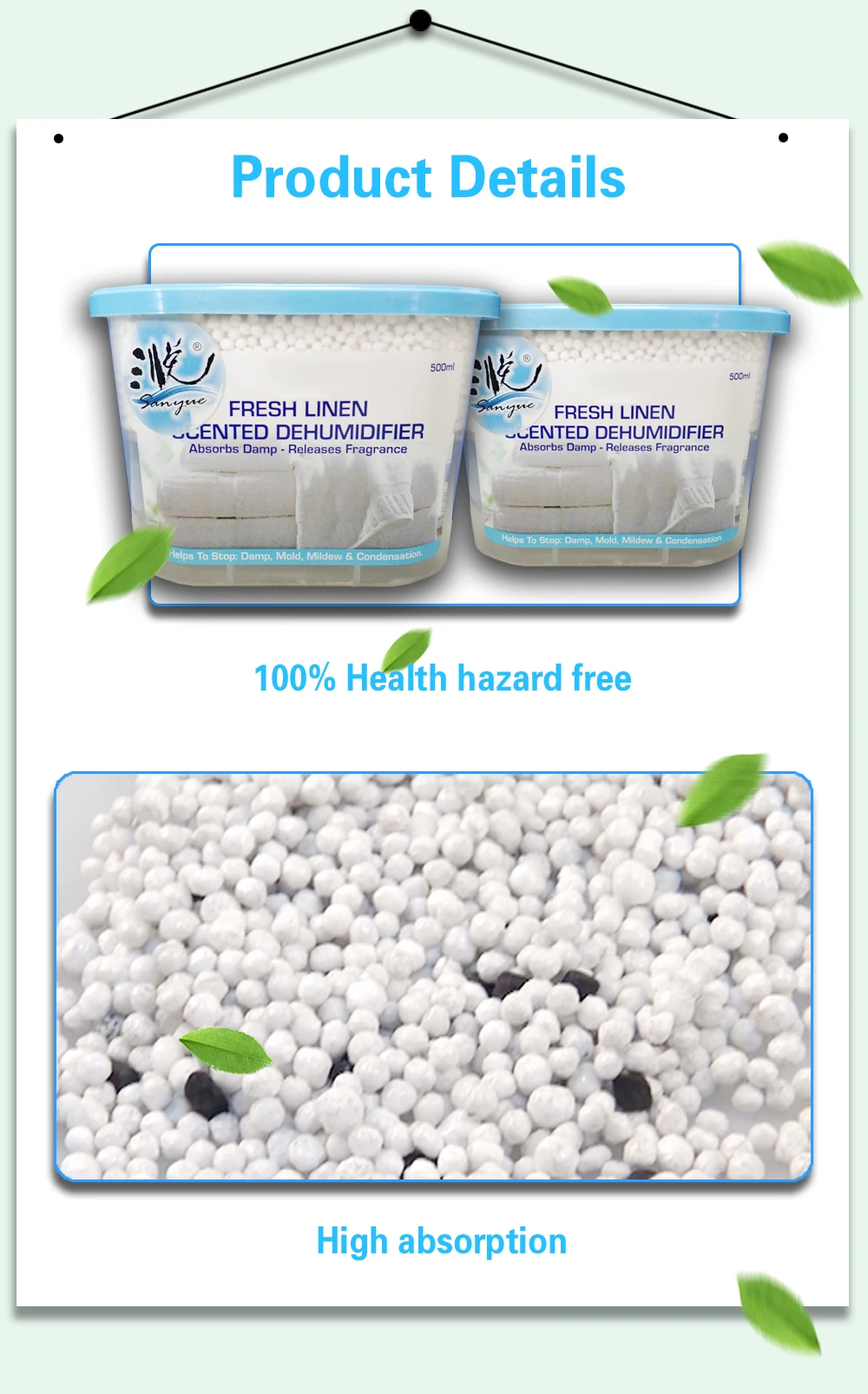 500ml Calcium Chloride Dehumidifier Moisture Absorber Wardrobe