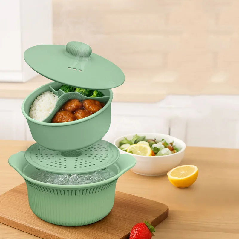 product 1250ml classic silicone food steamer air tight organizer for air fryer kitchen utensils wholesale for parties cooking pot type-3