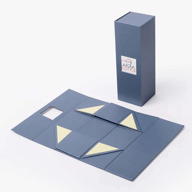 Fashion New Design Cardboard Folding Style Custom Luxury Blue Magnetic Gift Packaging Box For Wine Buy Custom Magnetic Folding Gift Packaging Storage Collapsible Cardboard Box Custom Empty Magnetic Flat Pack Folding Paper