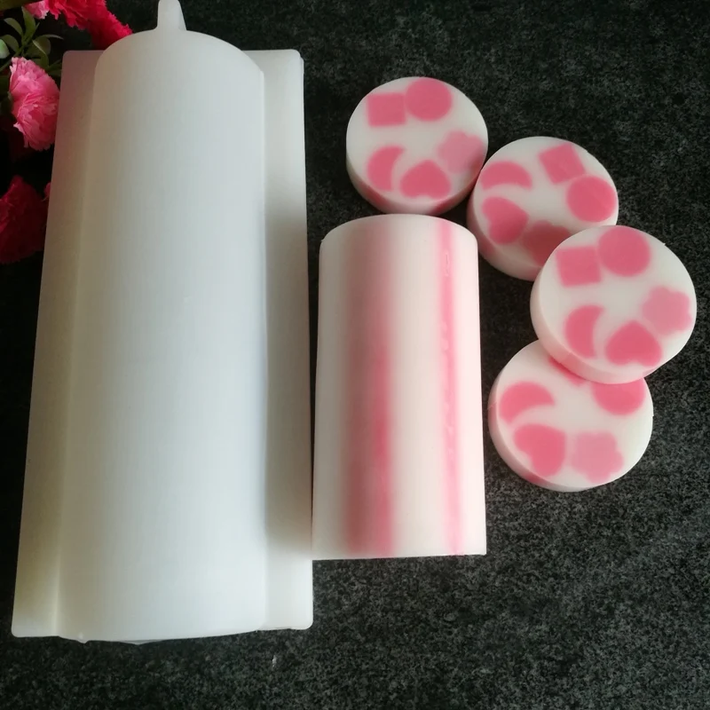 Silicone Big Cylinder Soap Mold Round Tube Column Mould Embed Soap