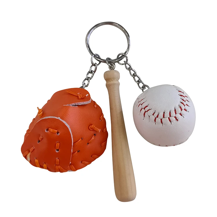 Wholesale Sports Souvenir Gift Custom Wood Baseball Bat Keychain With