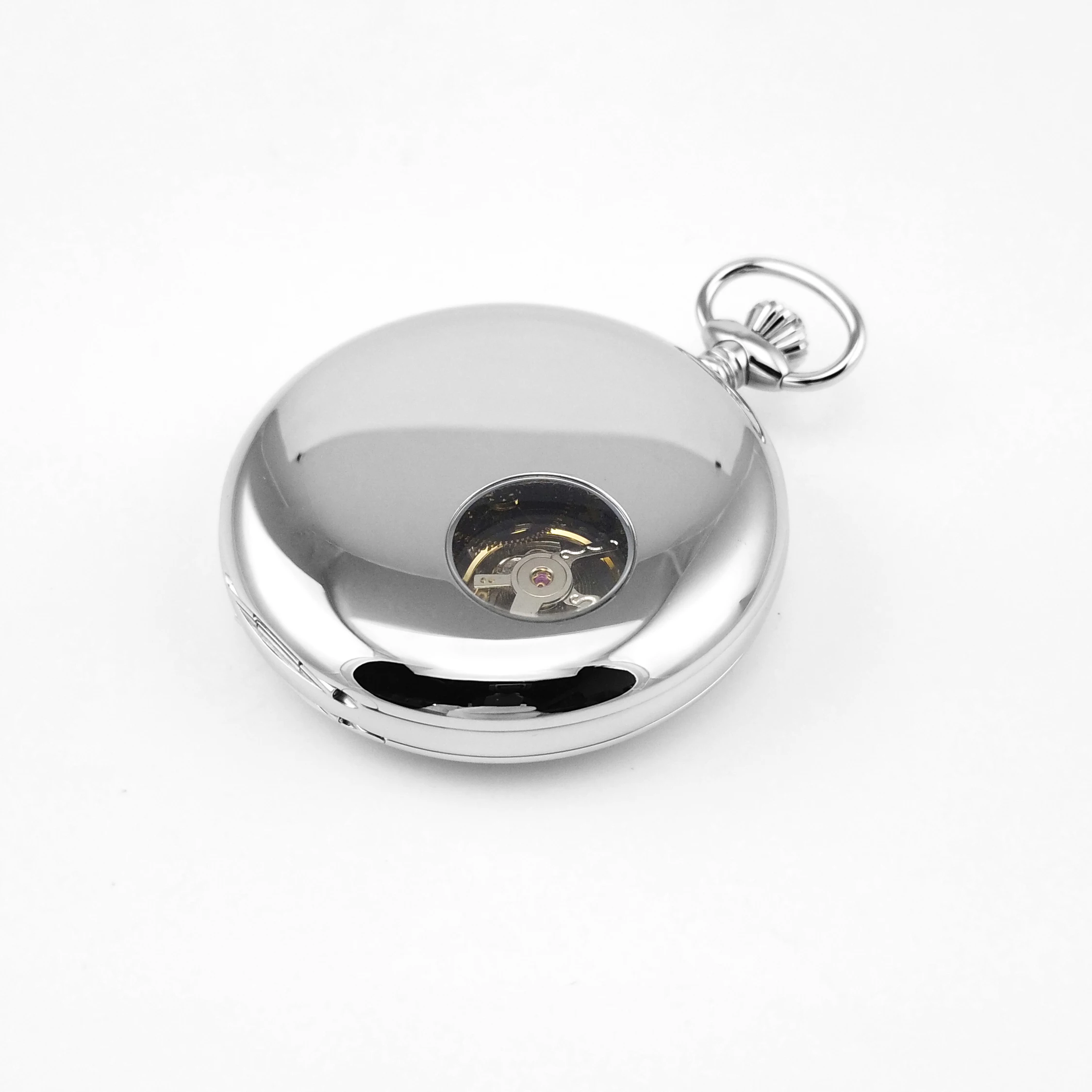 Custom Made 316l Stainless Steel Automatic Black Skeleton Pocket