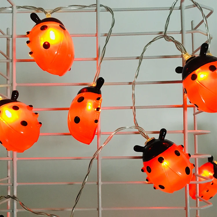 Battery Operated 1.5M Ladybird Halloween decoration led string light